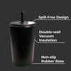image:imageHydroJug Everyday Tumbler 14 oz CeramicLined Straw Cup CascadeBlack
