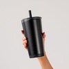 image:imageHydroJug Everyday Tumbler 14 oz CeramicLined Straw Cup CascadeBlack