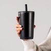 image:imageHydroJug Everyday Tumbler 14 oz CeramicLined Straw Cup CascadeBlack