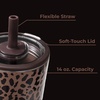 image:imageHydroJug Everyday Tumbler 14 oz CeramicLined Straw Cup CascadeBrown Leopard