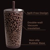 image:imageHydroJug Everyday Tumbler 14 oz CeramicLined Straw Cup CascadeBrown Leopard