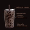 image:imageHydroJug Everyday Tumbler 14 oz CeramicLined Straw Cup CascadeBrown Leopard
