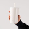 image:imageHydroJug Everyday Tumbler 14 oz CeramicLined Straw Cup CascadeLinen