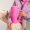 image:imageHydroJug Traveler 32oz Insulated Tumbler with Handle amp Straw Pink Sugar