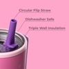 image:imageHydroJug Traveler 40oz Insulated Tumbler with Handle amp Straw Pink Sugar