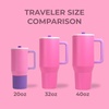 image:imageHydroJug Traveler 40oz Insulated Tumbler with Handle amp Straw Pink Sugar