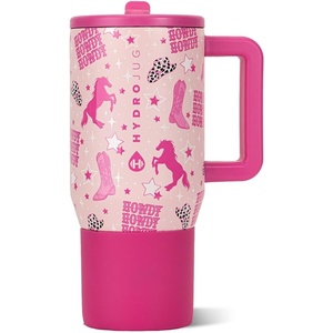 image:imageHydroJug Traveler 20oz Kids Insulated Tumbler with Handle Brown LeopardCowgirl