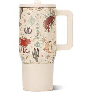 image:imageHydroJug Traveler 20oz Kids Insulated Tumbler with Handle Brown LeopardRodeo