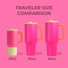 image:imageHydroJug Traveler 40oz Insulated Tumbler with Handle amp Straw Orchid
