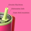 image:imageHydroJug Traveler 40oz Insulated Tumbler with Handle amp Straw Orchid