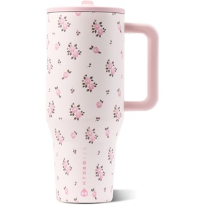 image:imageHydroJug Traveler 40oz Insulated Tumbler with Handle amp Straw American HoneyWildrose
