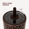 image:imageHydroJug Everyday Tumbler 14 oz CeramicLined Straw Cup Noir SatinBrown Leopard
