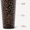 image:imageHydroJug Everyday Tumbler 14 oz CeramicLined Straw Cup Noir SatinBrown Leopard