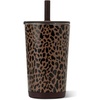 image:imageHydroJug Everyday Tumbler 14 oz CeramicLined Straw Cup Noir SatinBrown Leopard