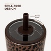 image:imageHydroJug Everyday Tumbler 14 oz CeramicLined Straw Cup Noir SatinBrown Leopard