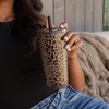 image:imageHydroJug Everyday Tumbler 14 oz CeramicLined Straw Cup Noir SatinBrown Leopard
