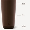 image:imageHydroJug Everyday Tumbler 14 oz CeramicLined Straw Cup Noir SatinChestnut