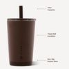 image:imageHydroJug Everyday Tumbler 14 oz CeramicLined Straw Cup Noir SatinChestnut