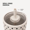 image:imageHydroJug Everyday Tumbler 14 oz CeramicLined Straw Cup Noir SatinFrench Vanilla