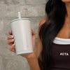 image:imageHydroJug Everyday Tumbler 14 oz CeramicLined Straw Cup Noir SatinLinen