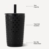image:imageHydroJug Everyday Tumbler 14 oz CeramicLined Straw Cup Noir SatinNoire Satin