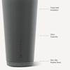 image:imageHydroJug Everyday Tumbler 14 oz CeramicLined Straw Cup Noir SatinStone