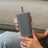 image:imageHydroJug Everyday Tumbler 14 oz CeramicLined Straw Cup Noir SatinStone