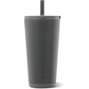 image:imageHydroJug Everyday Tumbler 14 oz CeramicLined Straw Cup Noir SatinStone